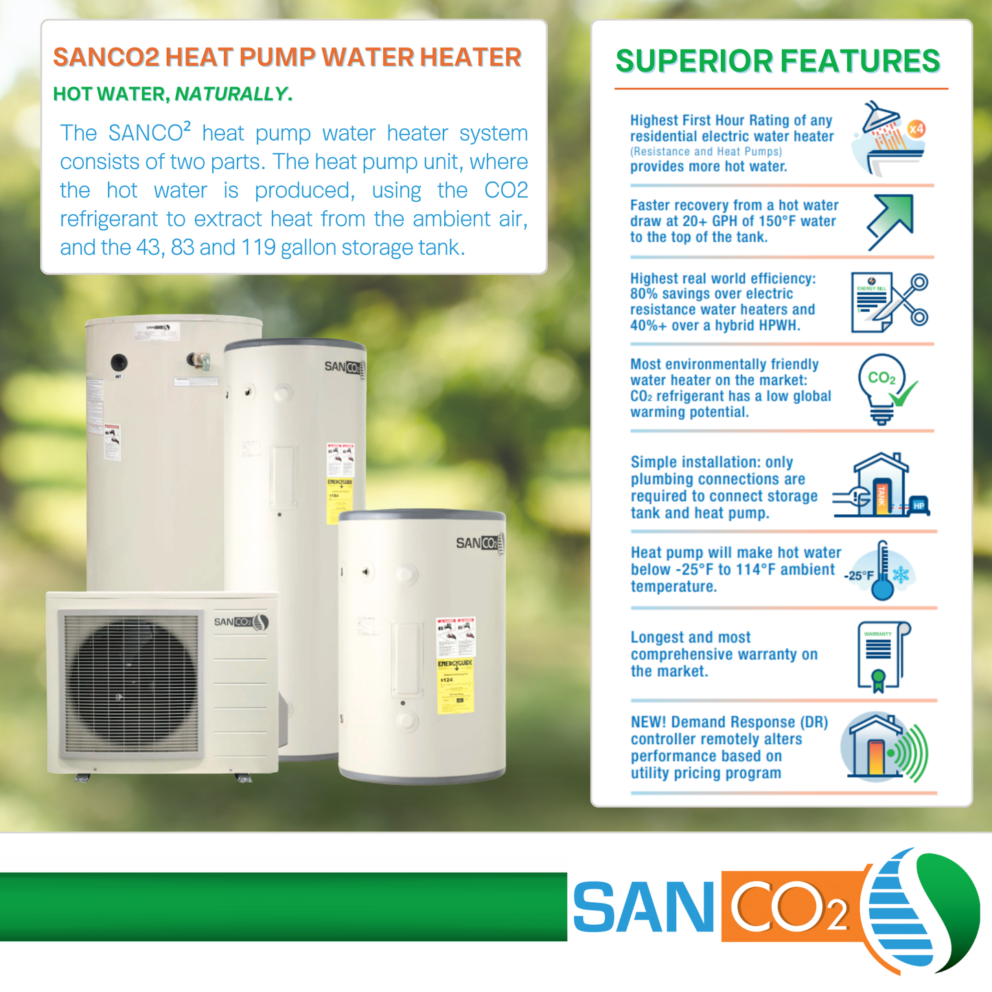 SanCO2 Heat Pump Water Heater (Gen 5-D)